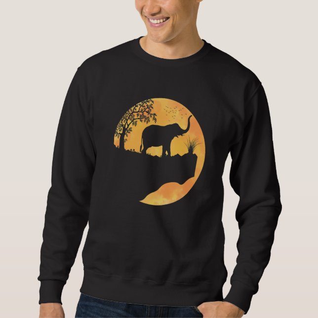 Sweatshirt Elephant Sunset For Men Women Cute Elephant (Devant)