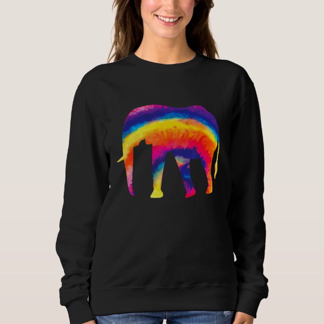 Sweatshirt Éléphant Tie Dye Hippie (Devant)