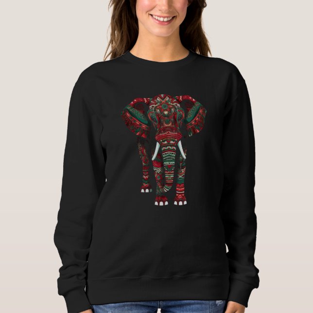 Sweatshirt Elephant Tribal  Indian Elephant Mandala Tribal Ar (Devant)