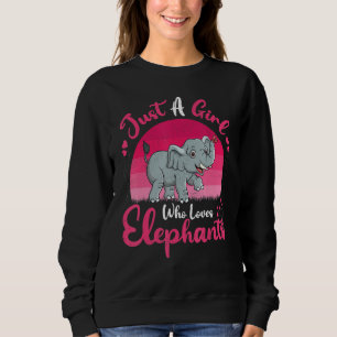 Sweatshirt Éléphant Vintage Animal Juste Une Fille Qui Aime