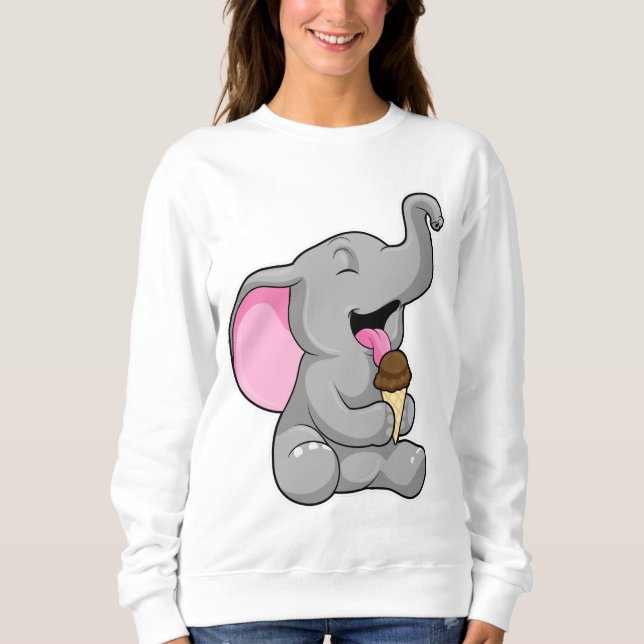 Sweatshirt Elephant with chocolate gaufre ice cream (Devant)