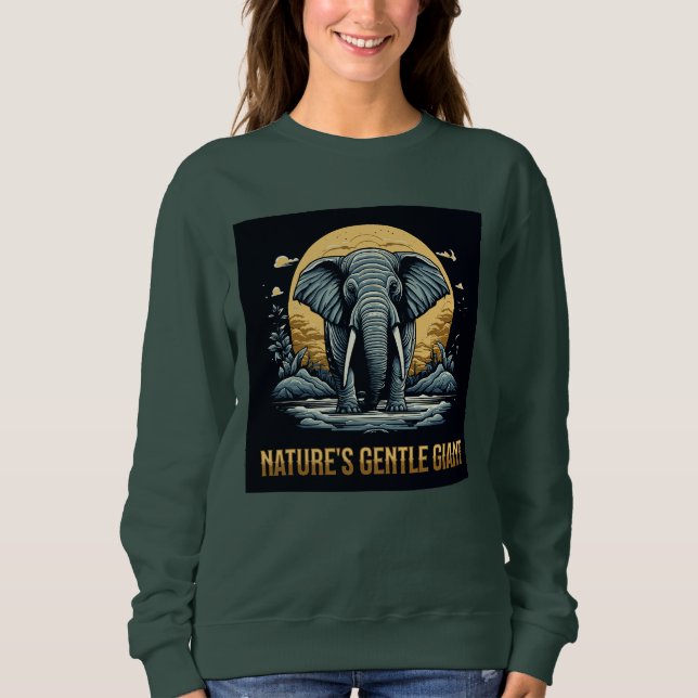 Sweatshirt Éléphants Le Géant Gentil de la Nature (Devant)