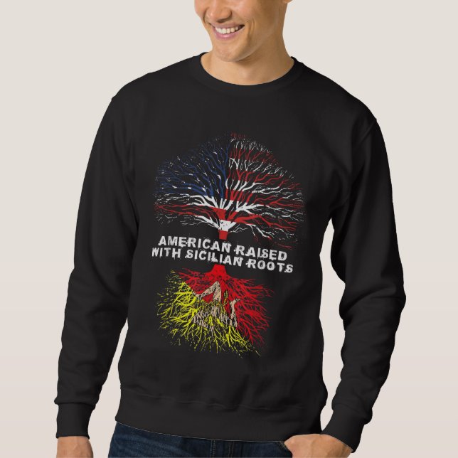 Sweatshirt Élevé avec des racines siciliennes Sicile (Devant)