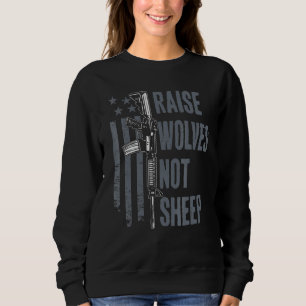 Sweatshirt Élever des loups pas des moutons Américain Patriot
