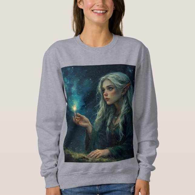 Sweatshirt Elf Ancient Ireland Under the Night Sky (Devant)
