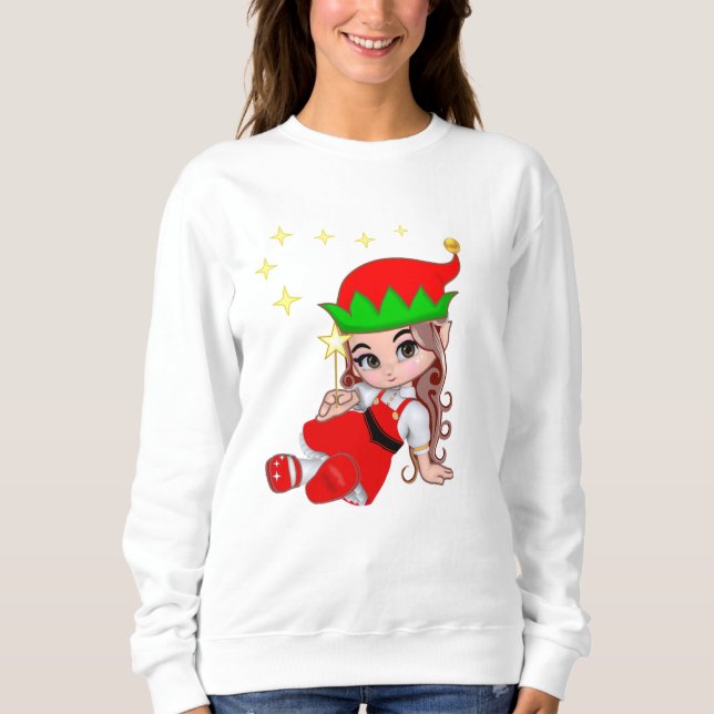 Sweatshirt Elfe de fée mignonne avec des étoiles (Devant)
