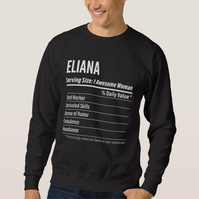 Sweatshirt Eliana  Nutritional Facts Serving Size Calories (Devant)