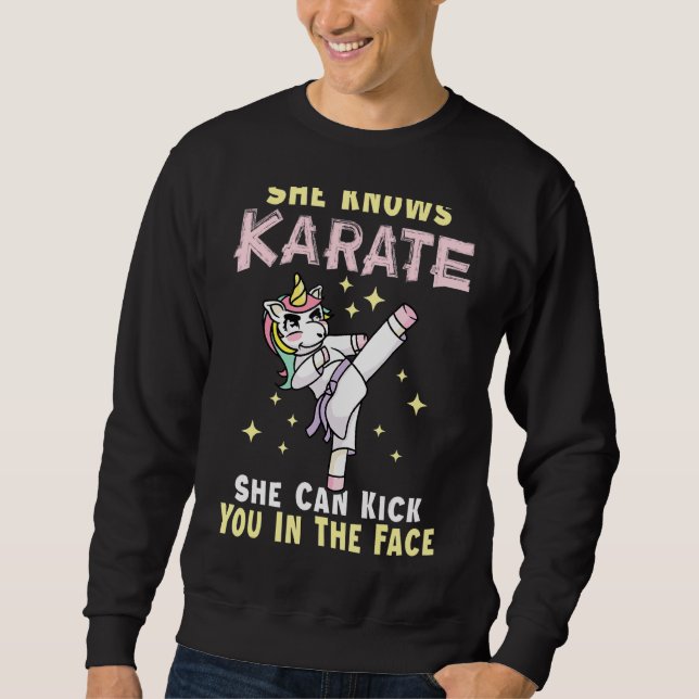 Sweatshirt Elle connaît Karatefor Kick Boxers (Devant)