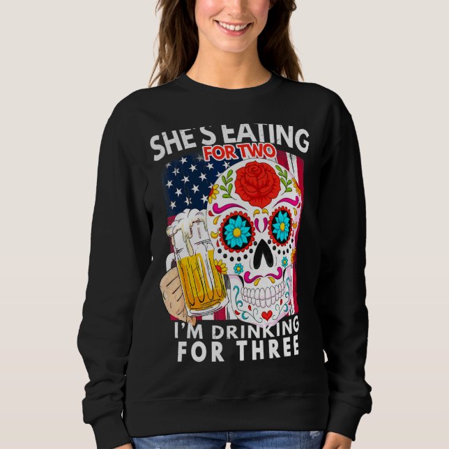 Sweatshirt Elle Mange Pour 2 Im Boire Pour 3 Grossesse Anno (Devant)