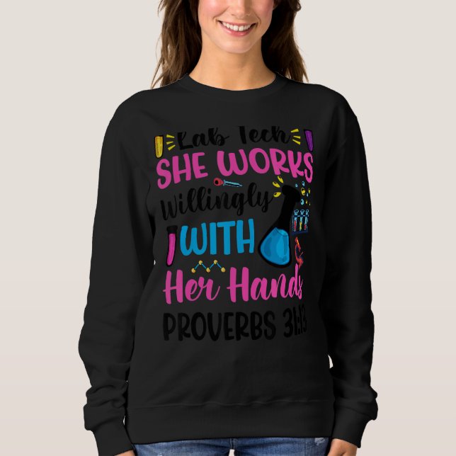 Sweatshirt Elle Travaille Avec Volonté Avec Son Prover Labora (Devant)