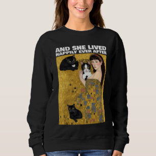 SWEATSHIRT ELLE VIVAIT HEUREUSEMENT JAMAIS APRÈS LE CHAT MOM