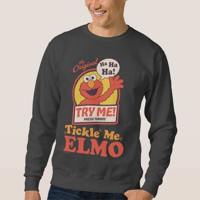 Sweatshirt Elmo qui fait coucou graphique rétro Tickle Me Elm (Devant)