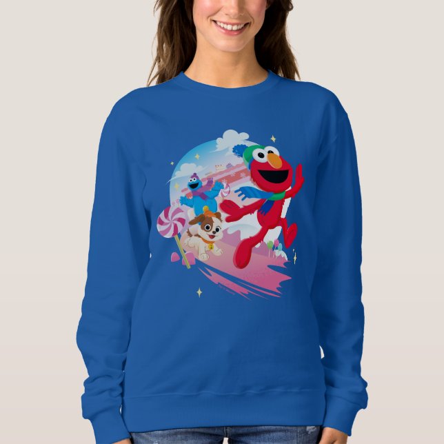 Sweatshirt Elmo, Tango & Cookie Monster | Meilleur Noël Ever (Devant)
