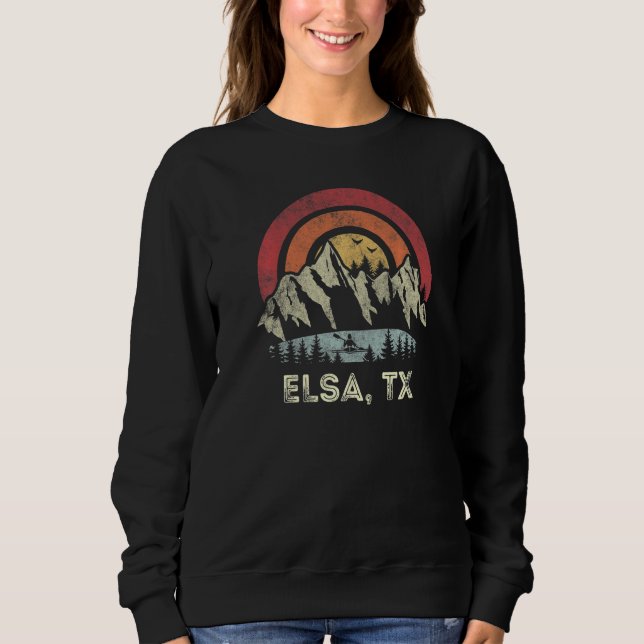 Sweatshirt Elsa Texas Mountain Sunset Sunrise Kayaking   (Devant)