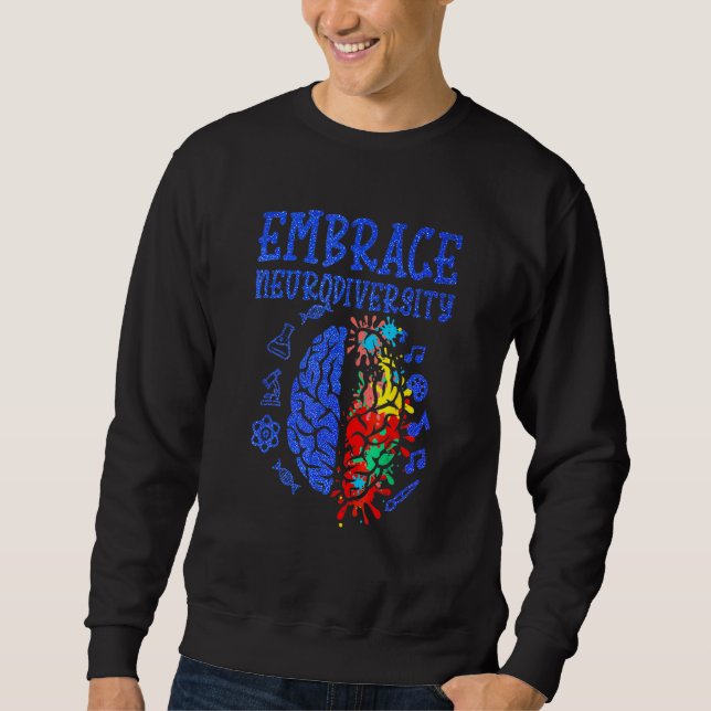 Sweatshirt Em Brace Neuro Diversité Sensibilisation sur l'aut (Devant)
