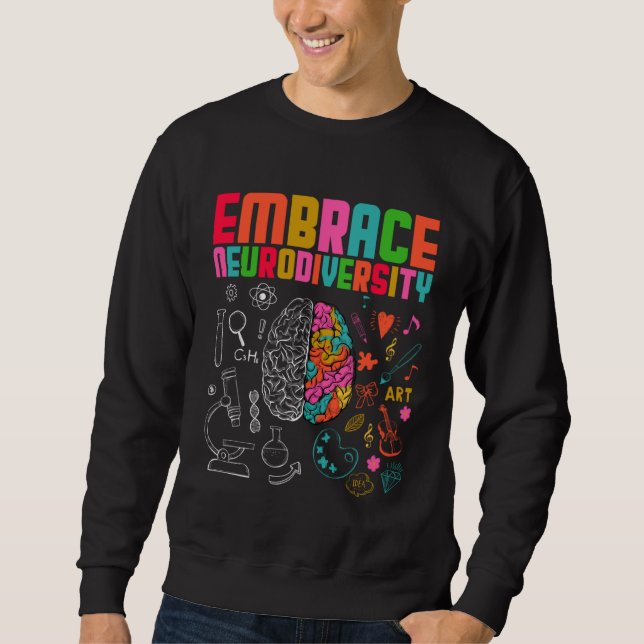 Sweatshirt Embrace Neurodiversity Rainbow Brain Autism Awaren (Devant)