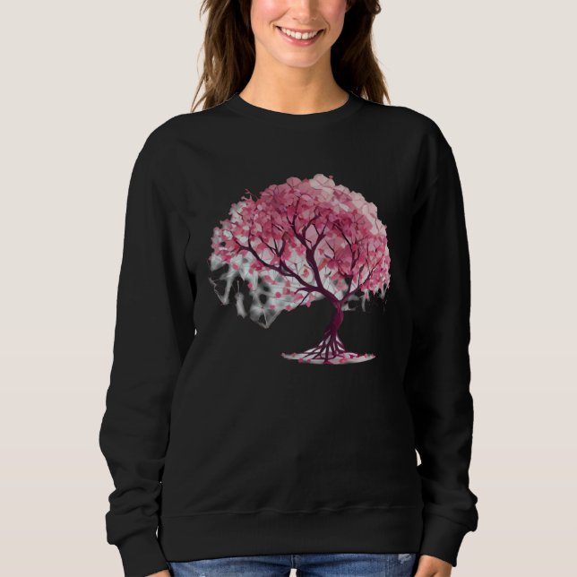 Sweatshirt Embrace Spring with a Unique Cherry Blossom Geomet (Devant)