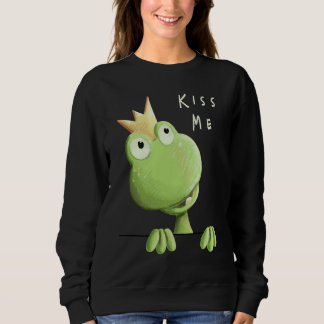Sweatshirt Embrasse-moi Grenouille avec Couronne Grenouille P