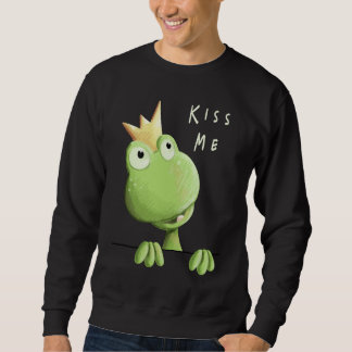 Sweatshirt Embrasse Moi Grenouille avec Couronne Grenouille P