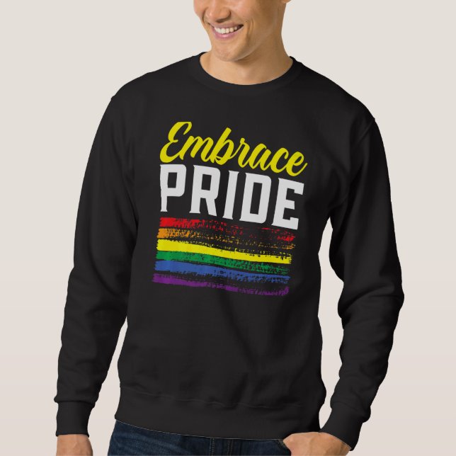 Sweatshirt Embrasser Pride Lgbtq Égalité des sexes Rainbow Pr (Devant)
