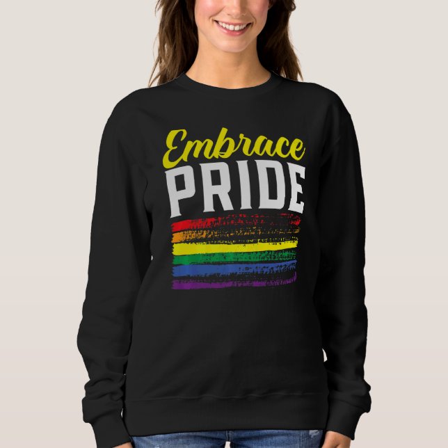 Sweatshirt Embrasser Pride Lgbtq Égalité des sexes Rainbow Pr (Devant)