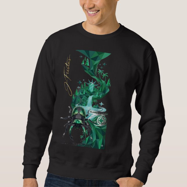 Sweatshirt “Emerald Island Beetle – Nature-Inspired Black Lon (Devant)