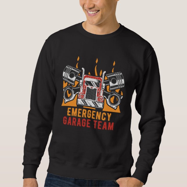 Sweatshirt Emergency Garage Team Mechanic Friends Car Repair  (Devant)