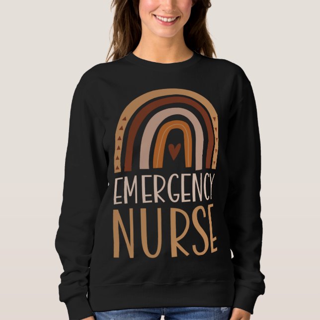 Sweatshirt Emergency Nurse Nursing School Trendy Bohemian Rai (Devant)
