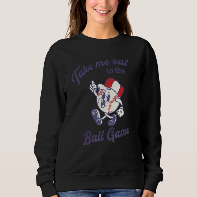 Sweatshirt Emmène-moi au match de baseball Softball Vin (Devant)