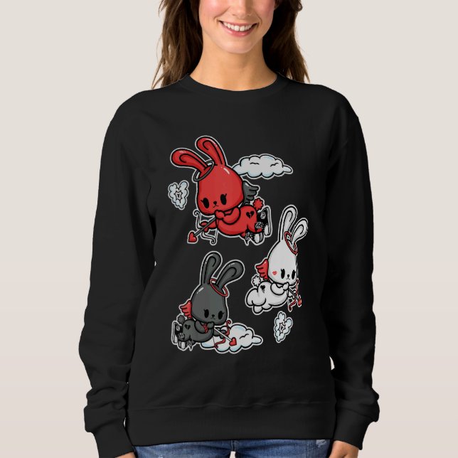 Sweatshirt Emo Angel Bunny Soft Goth Valentines Jour Pastel G (Devant)