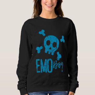 Sweatshirt Emo Boy Blue Skull Emo Goth Music Ados émotionnels