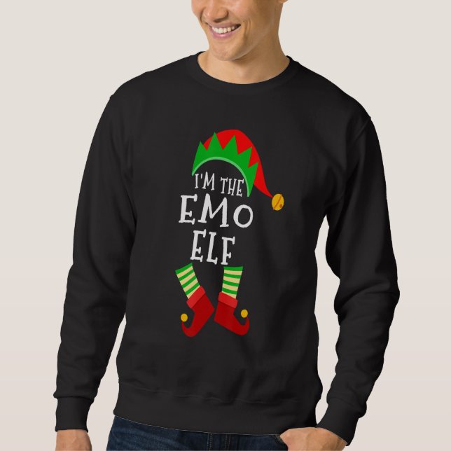 Sweatshirt Emo Elf Matching Family Group Christmas Elf Party (Devant)