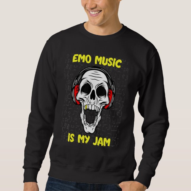 Sweatshirt Emo Music Is My Jam - Crâne Et Casques (Devant)