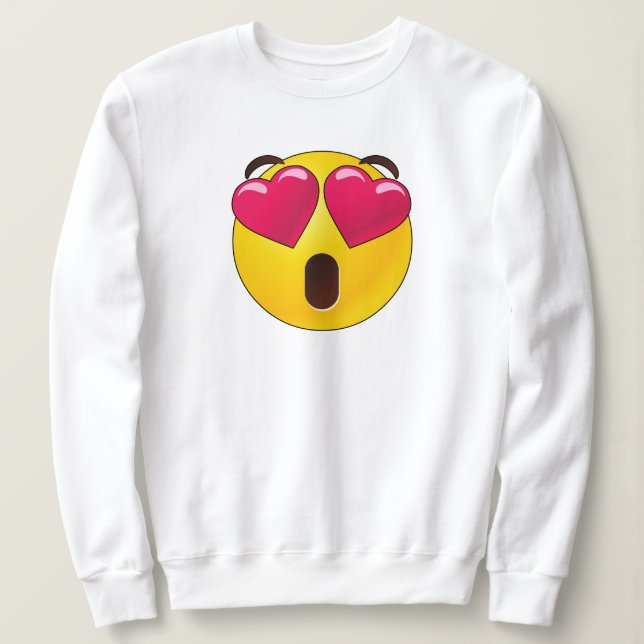 Sweatshirt Emoji Coeur Yeux Valentines (Design devant)