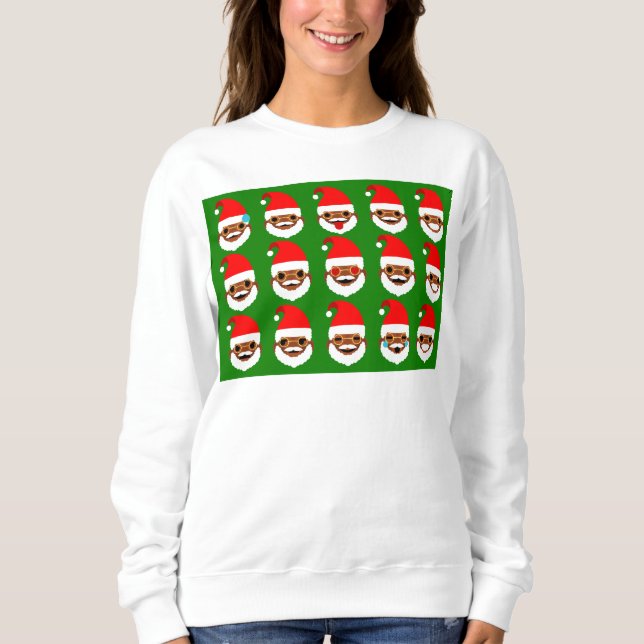 Sweatshirt émoticônes de père Noël (Devant)