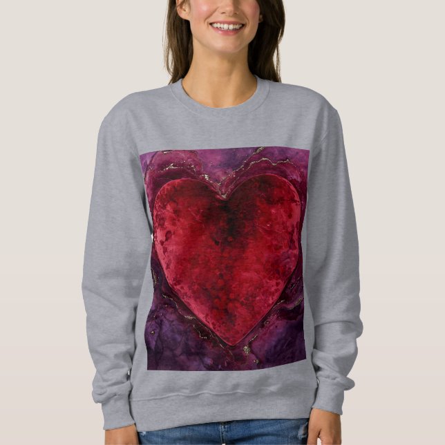 Sweatshirt Émotion de velours – Cœur d'amour romantique  (Devant)
