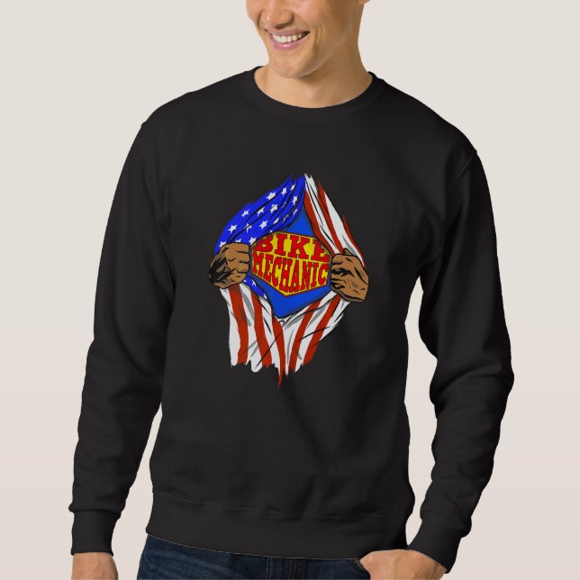 Sweatshirt Emploi de héros mécanicien de super moto (Devant)