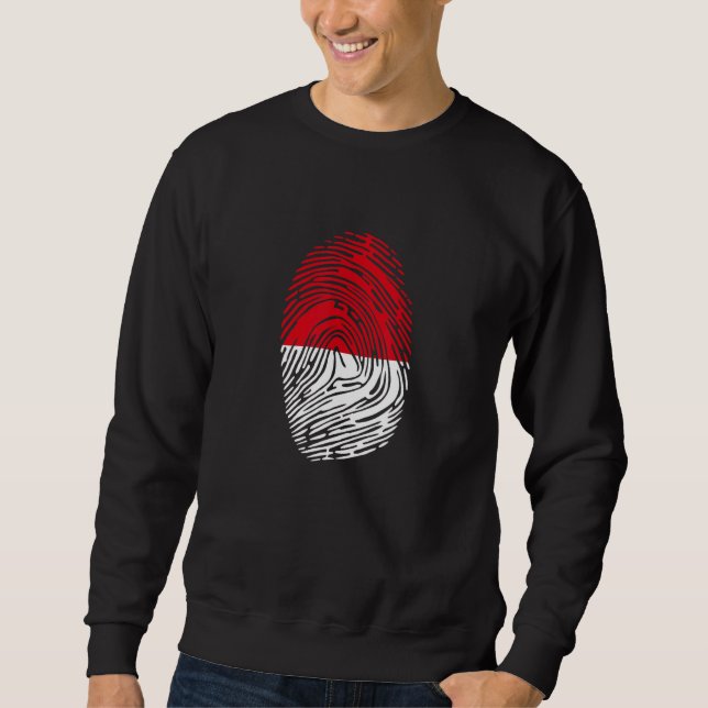 Sweatshirt Empreinte ADN du drapeau du pays Indonésie (Devant)