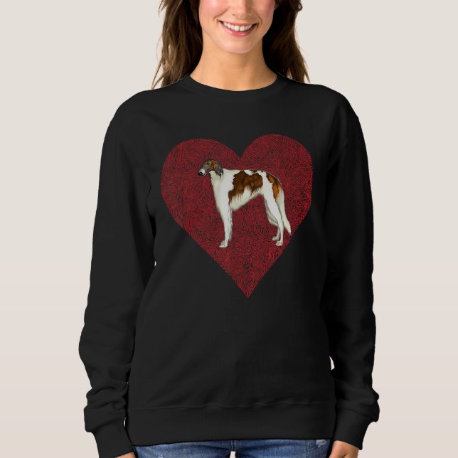 Sweatshirt Empreinte de l'amour de chien de Borzoi pour la Sa (Devant)