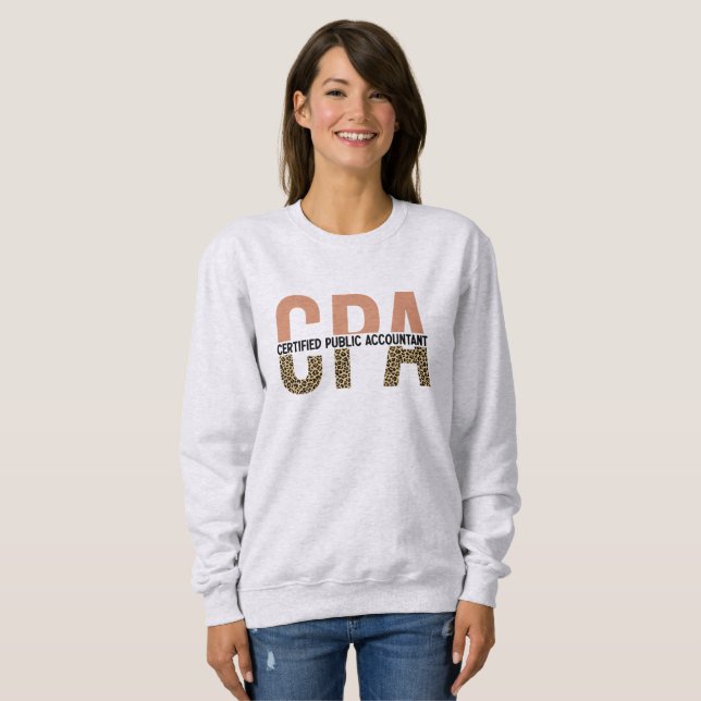 Sweatshirt EMPREINTE DE LÉOPARD comptable agréé CPA (Devant entier)