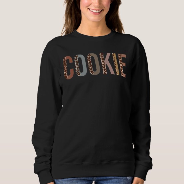 Sweatshirt Empreinte de léopard de biscuits Maman mignonne Fê (Devant)
