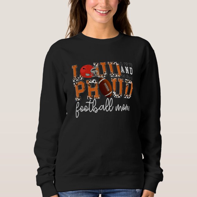 Sweatshirt Empreinte de léopard de la maman de football de Lo (Devant)