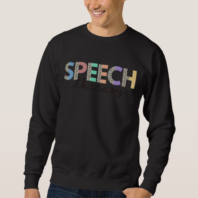 Sweatshirt Empreinte de léopard De Thérapie De La Parole Pour (Devant)