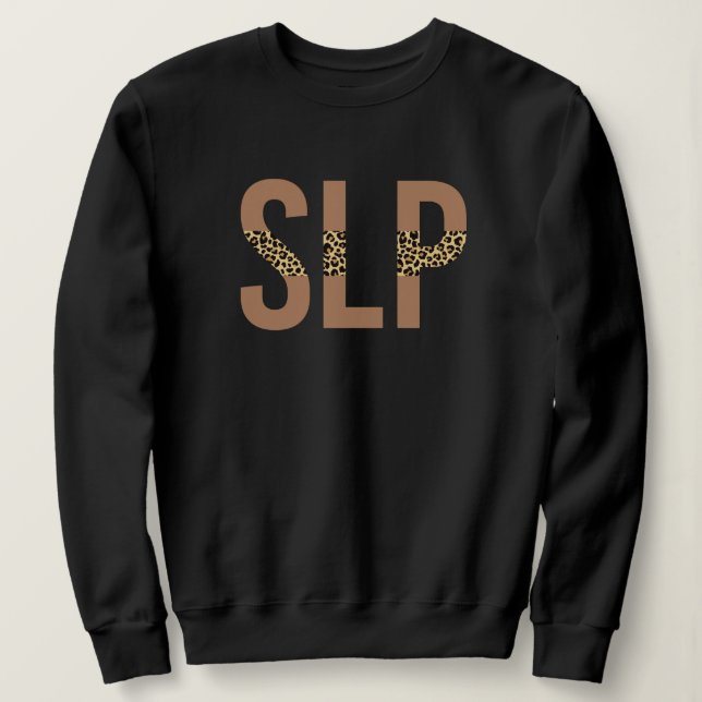 Sweatshirt Empreinte de léopard du Pathologiste de la langue  (Design devant)