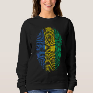 Sweatshirt Empreinte digitale ADN du drapeau du Gabon Hommes