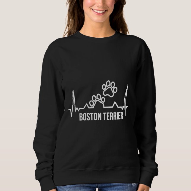 Sweatshirt Empreintes de pattes De Chiens De Boston Terrier P (Devant)