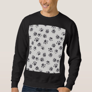 Sweatshirt Empreintes Paw : Chien Monochrome Sans Seamless.