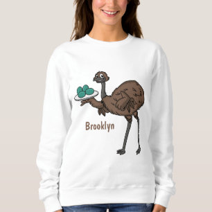 Sweatshirt Emu avec dessin animé d'oeufs
