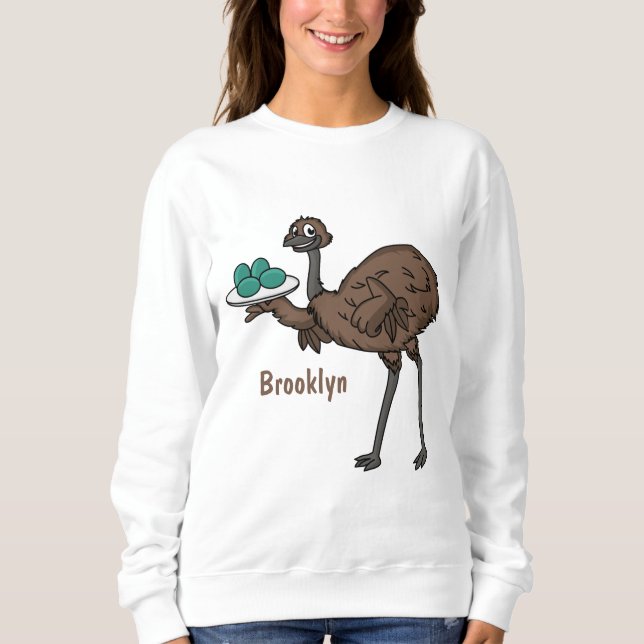 Sweatshirt Emu avec dessin animé d'oeufs (Devant)