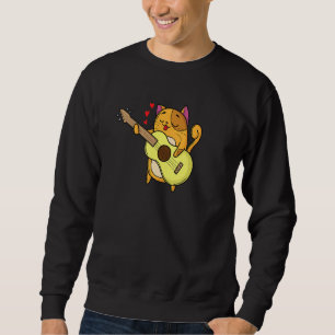 Sweatshirt en amour Chat joue Guitare 1